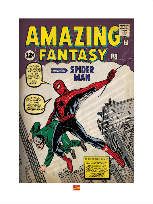 Spider-Man Issue I Poster Graphic Art Print, 80cm H x 60cm W, Paper