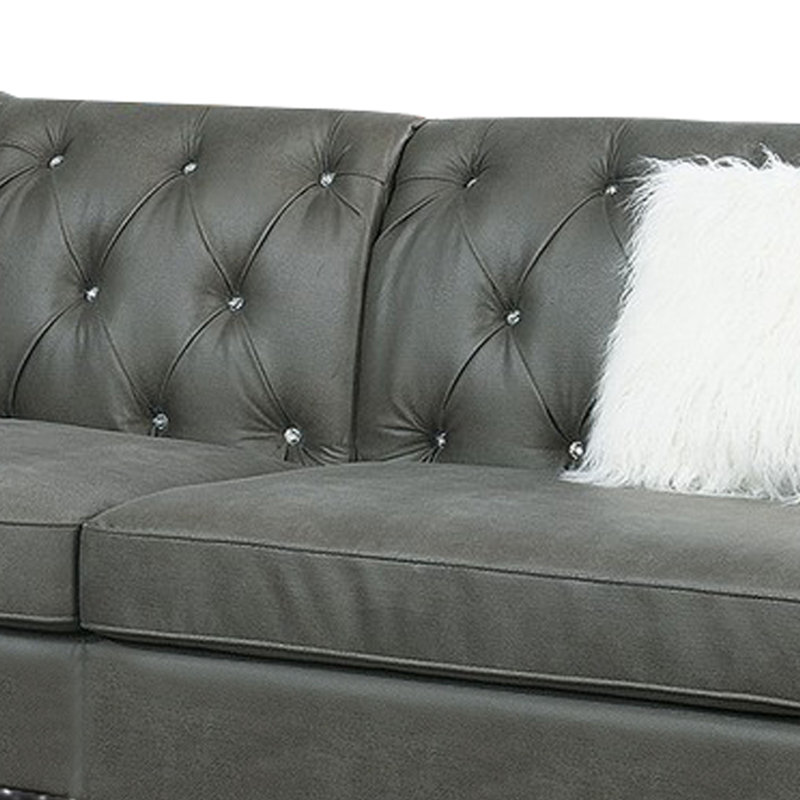 Tiberius Faux Leather L-Shaped Sectional Right Hand Facing