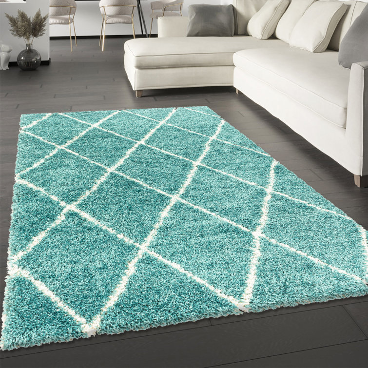 Curstyn Geometric Shag Area Rug