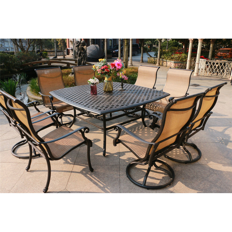 Annecorinne 8 - Person Patio Dining Set with Square Table