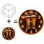 Horloge murale silencieuse en verre trempé de 30 cm, « Horloge néon DEL avec verres de bière et bulles », sans tic-tac, fonctionne avec des piles (piles AA non comprises), décoration artistique pour la maison
