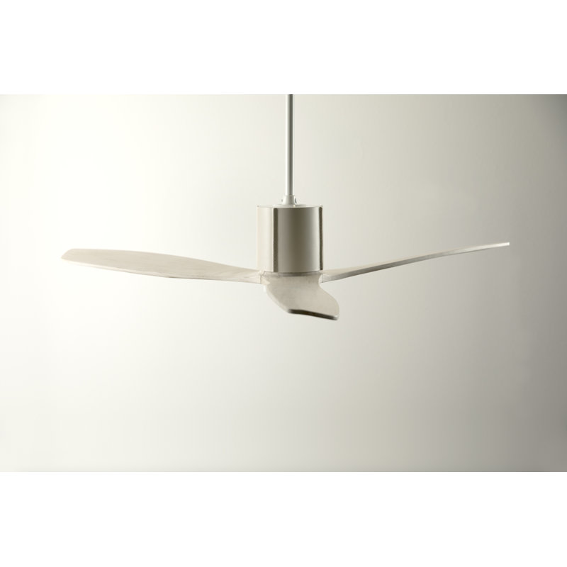 LeatherLuxe Downrod Ceiling Fan, Wall/Remote Combo Controls, Gloss White/Ivory, Whitewash