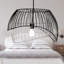 Luminaire suspendu dôme industriel noir et blanc 19,5 po l