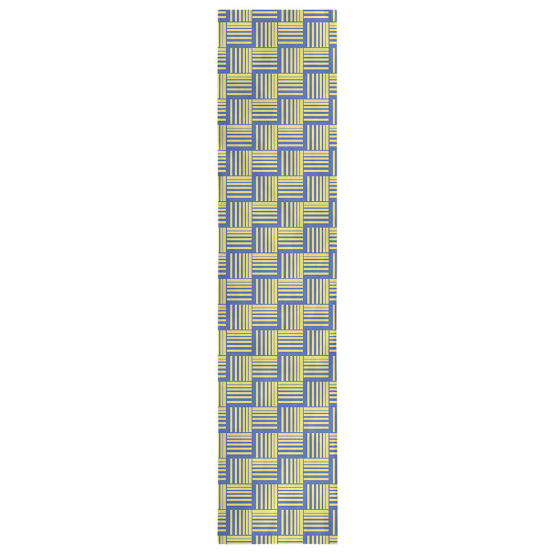 Fractured Stripes Table Runner, 16" x 72", Blue/Yellow