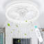 Ventilateur de plafond encastré blanc l 13 po avec lumière, télécommande et 6 vitesses, à intensité variable pour la chambre à coucher et les espaces de vie-2111781680-2111781695