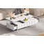 Table basse à plateau relevable avec 2 tiroirs, table basse moderne avec plateau pliable, table basse réglable multifonctionnelle avec compartiment de rangement caché pour le salon
