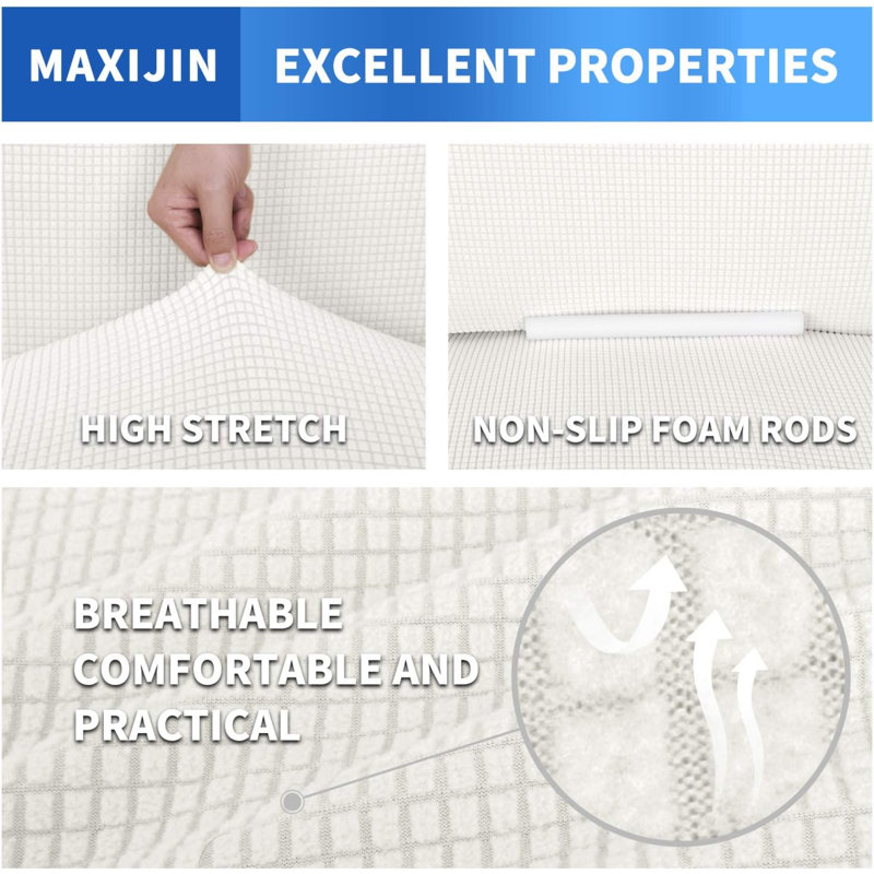 Outdoor Patio Sofa Cover, 80cm H x 135cm W x 80cm D, White