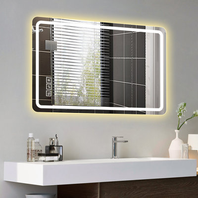 Miroir de salle de bain avec lumières à DEL, miroirs de salle de bain anti-buée