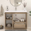 Meuble-lavabo autoportant 41,7 po Monterey + lavabo en acrylique noir renforcé (portes à droite)-797489836-803873551