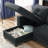 85" Sectional Sofa with Pull Out Bed, Solid Wood & Fabric Upholstered 2 Seats Sofa and Reversible