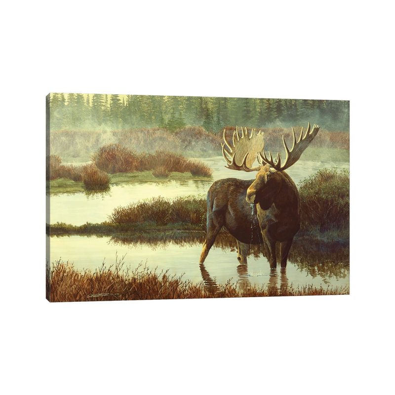 Moose 1 Piece Wrapped Canvas Painting, 101.6 cm H x 66.04 cm W x 3.175 cm D