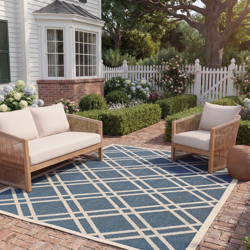 Vondrus Performance Geometric Indoor/Outdoor Area Rug, Rectangle 8' x 11'