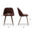 Chaises de salle à manger rembourrées en noyer Aounnika, ensemble de 4-395948058