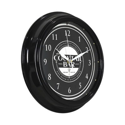 Cocktail Bar LED Wall Clock - Happy Hour Bar-Themed Home Decor 12"