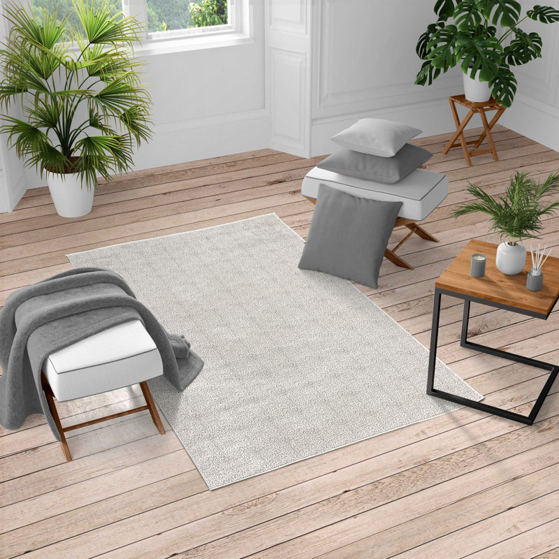 Tapis blanc gris anthracite, Rectangle 10 pi x 15 pi