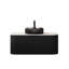 Meuble-lavabo 36 po avec armoire murale, rond noir transparent, tiroir à rayures 3D, meuble-lavabo pré-assemblé, lavabo en verre, contreplaqué