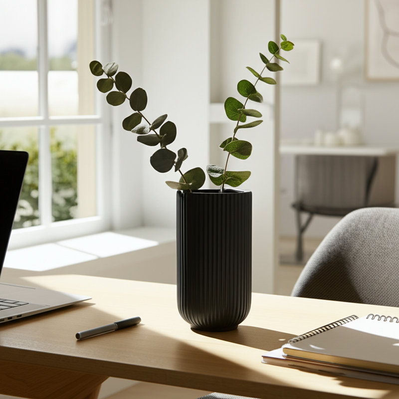 Vase de table Zed, H 7 po x l 5 po x P 5 po, Marine
