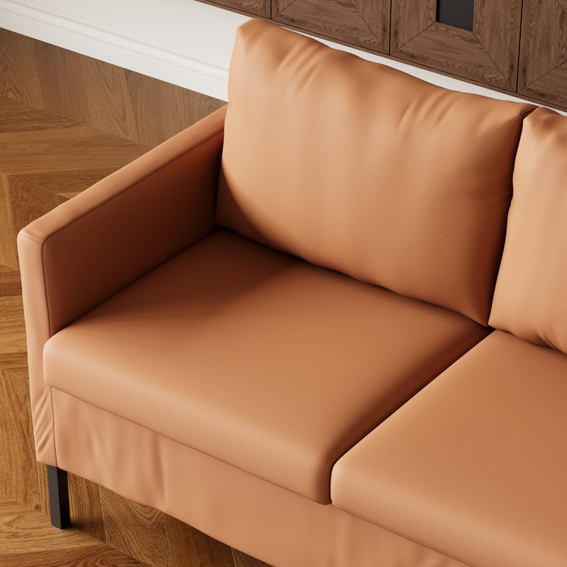 Causeuse moderne en similicuir de 51 po, Brun