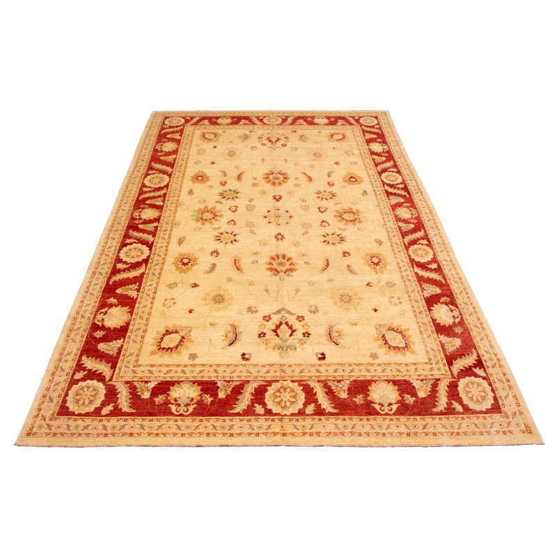 Tapis ivoire noué à la main de conception unique 11 pi 9 po x 18 pi nouvel âge Viktor