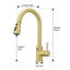 Robinet mains libres en acier inoxydable à capteur de mouvement pour cuisine moderne, or brossé