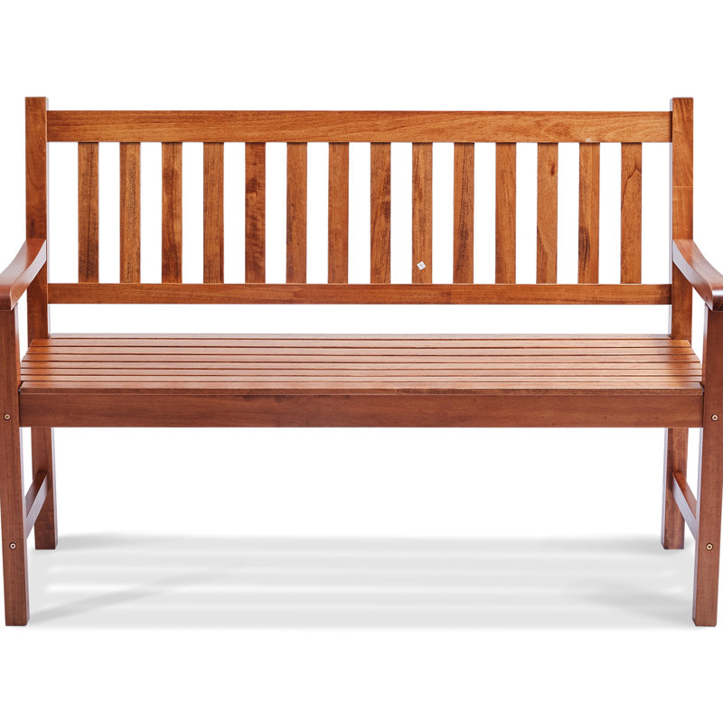 Banc d'extérieur en bois de 50 pouces avec capacité de charge de 800 lb pour le porche - angle de détente confortable à l'extérieur