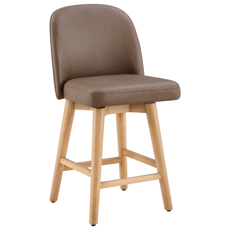 Upholstered Counter & Barstool, Aline Sable Genuine Leather