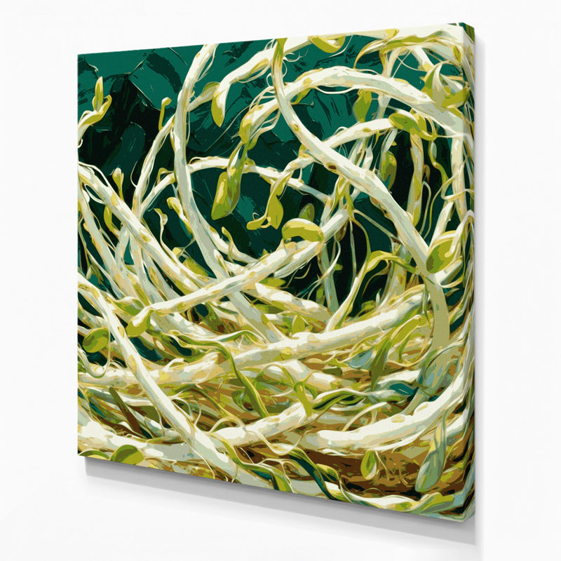 Art mural sur toile vert, H 16 po x l 16 po