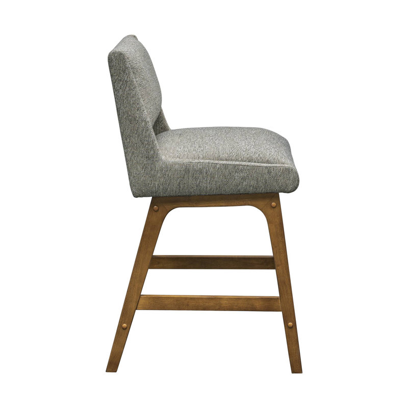 Celsi Upholstered Wood Frame Counter Stool, Light Gray