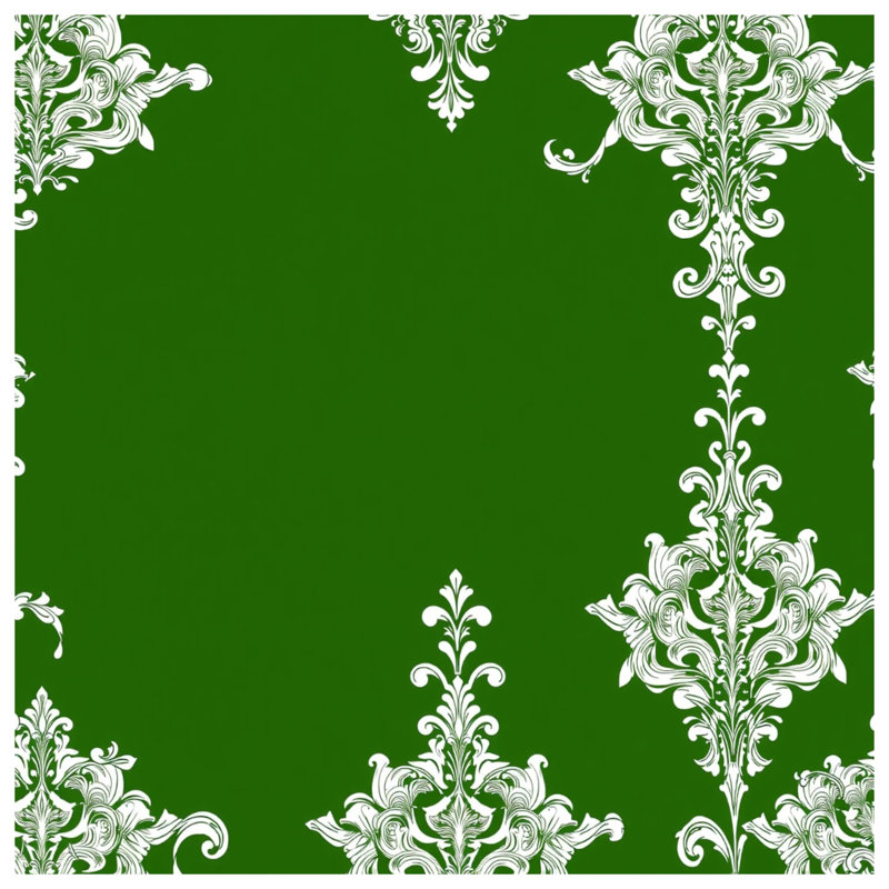 Coussins décoratifs Green Damask Ornament, 18 x 18 inches