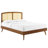 Sierra Cane and Wood Platform Bed with Splayed Legs-212808034-212808037