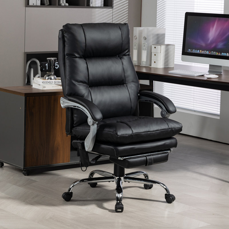 Winston Porter Tavare Cotton Executive Chair, Black