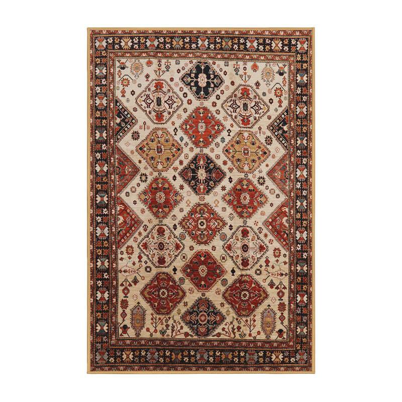 Tapis oriental rouge / beige, Rectangle 7 pi x 9 pi