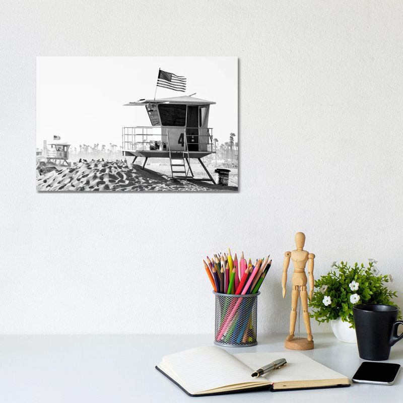 Lifeguard Towers by Philippe Hugonnard - Wrapped Canvas Print, 20.32 cm H x 30.48 cm W