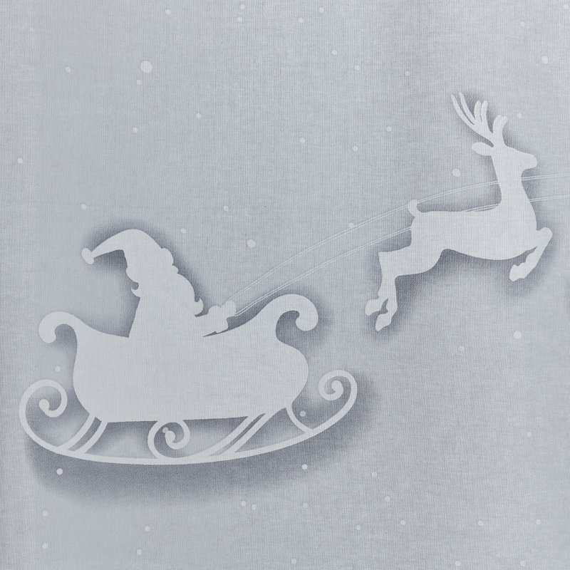 Santas Chirtsmas Rooftops Winter Scene Curtain Panel