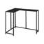 Table d'appoint contemporaine pour chambre à coucher - plateau en stratifié d'aspect marbre noir et structure en métal, base de console moderne à angle étroit, style