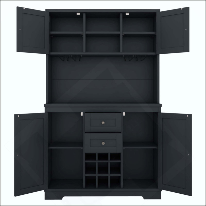 Armoire de cuisine avec bar Coffee Coffee, Bleu antique