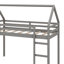 Lit simple mezzanine avec structure de lit en bois avec glissade et toit