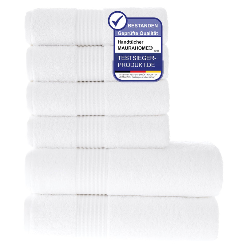 Luxury Bath Towel Set 100% Cotton Jacquard Bath Towel, White Plaid