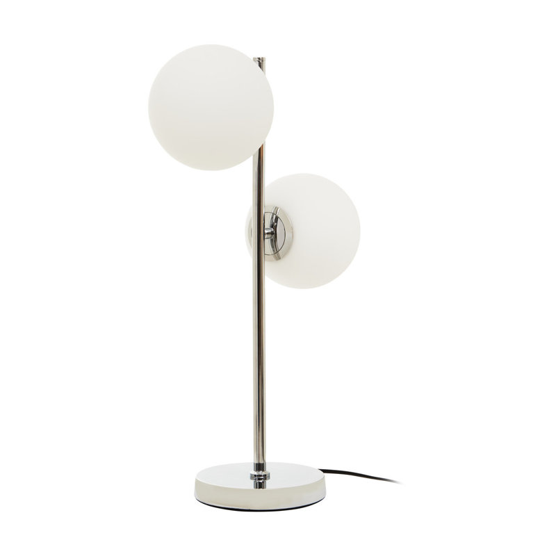 Ancel Metal Lamp, Silver, White