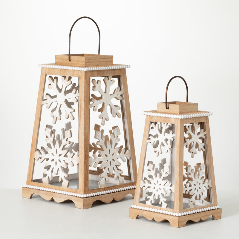 Ensemble de lanternes de table en métal 2 pièces