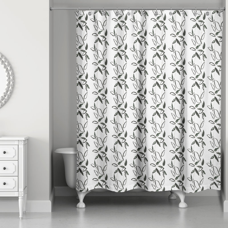 Floral Shower Curtain with Hooks Included