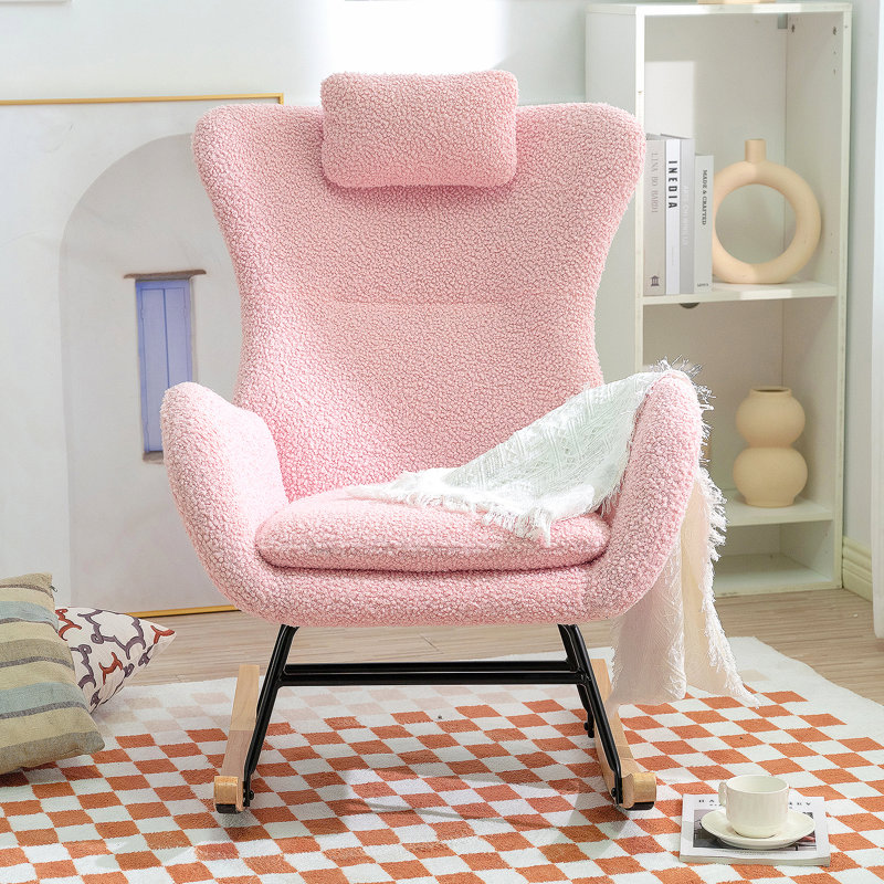 Chaise berçante, fauteuil berçant et oscillant rembourré Teddy