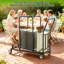 Chariot pliant pour chaises avec grands rails de protection et roues verrouillables
