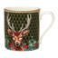 Antler Trellis Green Handmade Bone China Coffee Mug