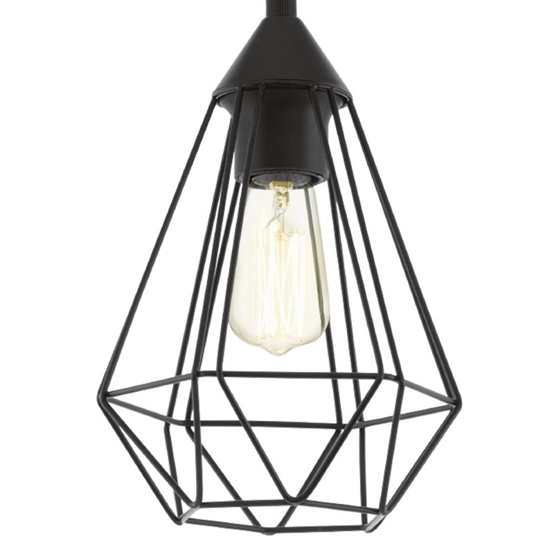 Bethania 1 - Light Black Geometric Pendant, Black