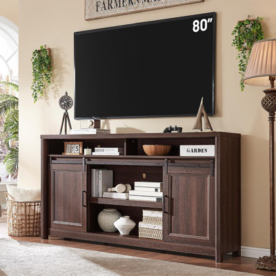 70" W Farmhouse Walnut TV Stand