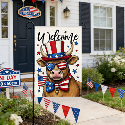 Independence Day Double Sided Garden Flag 17.7x11.8in Patriotic Americans Flag Outdoor Yard Porch Decoration For Home