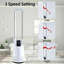Ventilateur tour simple Deluxe 38 pouces, minuterie 3 vitesses et 15 heures, ventilateur sans lame à 45 oscillations, avec télécommande, ventilateur de circulation d'air pour la pièce, blanc