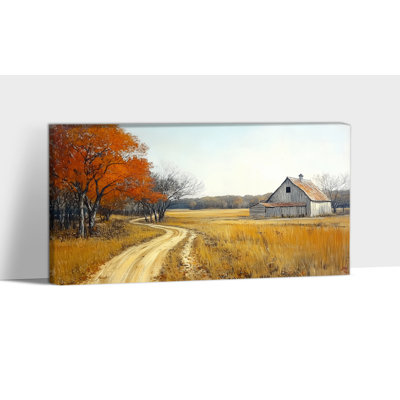Art mural grand paysage d'automne - art mural rétro sur toile paysage, images murales d'automne pour le salon, peintures d'automne d'automne pour la décoration intérieure, impressions sur toile, 30 x 60 pouces