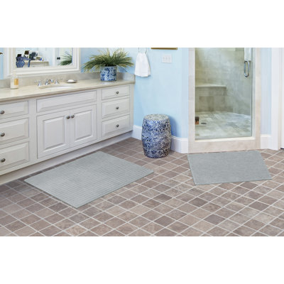 Ensemble de 2 tapis de bain en nylon avec envers antidérapant Viridian
